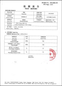 A193 B8M CL2 üçün sertifikat