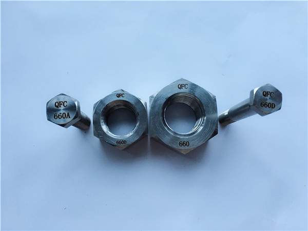 ərintisi 660 hex boltlar və qoz-fındıq, bərkidici din1.4980